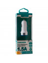 Tradineur - Cargado de mechero para coche 1.5A - Alto rendimiento / Carga rápida - 1 Puertos USB - Sin cable - Color Blanco