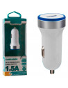 Tradineur - Cargado de mechero para coche 1.5A - Alto rendimiento / Carga rápida - 1 Puertos USB - Sin cable - Color Blanco