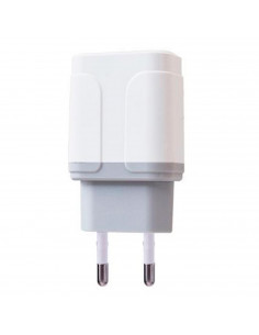 Tradineur - Cargado de móviles 2.4A - Alto rendimiento / Carga rápida / Calidad - Puertos USB - Sin cable - Color Blanco