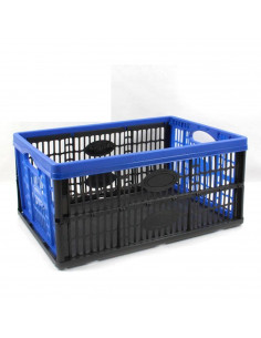 Tontarelli - Caja plástico plegable de 23,6 x 47,5 x 35 cm "voila" de color azul de 32 litros. Recipiente de plástico plegable,