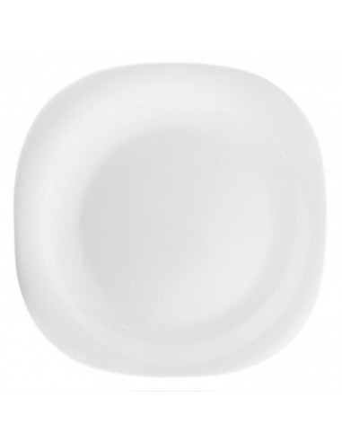 Tradineur - Plato llano cuadrado de vidrio opal, extra resistente, vajilla de cocina, apto para lavavajillas y microondas (Blanc