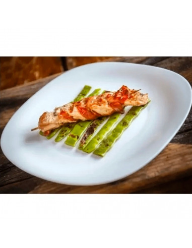 Tradineur - Plato llano cuadrado de vidrio opal, extra resistente, vajilla de cocina, apto para lavavajillas y microondas (Blanc