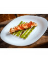 Tradineur - Plato llano cuadrado de vidrio opal, extra resistente, vajilla de cocina, apto para lavavajillas y microondas (Blanc