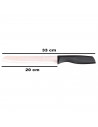 Tradineur - Cuchillo pan, cuchillo panero profesional de acero inoxidable, hoja serrada de 20 cm y mango ergonómico de plástico,