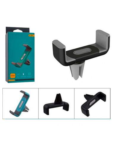Tradineur - Soporte de móvil plástico Universal, coche, rejilla del aire - Rotación 360º - Compatible con Xiaomi, Huawei, Samsun