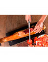 Tradineur - Cuchillo jamonero de acero inoxidable, hoja de 25 cm y mango ergonómico de plástico, cuchillo para cortado de jamón,
