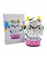 Tradineur - Reloj analógico infantil, despertador con diseño de vaca - Multifunciones - Fabricado en plástico resistente - 20 x