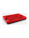 Caja plástico plegable de 23,6 x 47,5 x 35 cm "voila" de color roja de 32 litros. Recipiente de plástico plegable, para almacena