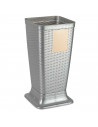 Tradineur - Paragüero de plástico - Estilo Rattan - Soporte para paraguas cuadrado para entrada de oficinas, negocios, hogar - 5