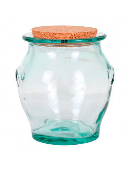 Tarro redondo de vidrio transparente para guardar miel o alimentos, con tapa de corcho, capacidad 1.5 l, bote de vidrio con tapó Tarro redondo de vidrio transparente para guardar miel o alimentos, con tapa de corcho, capacidad 1.5 l, bote de vidrio con tapó