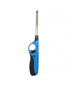 Tradineur - Encendedor electrónico para cocinas de gas, mechero recargable para barbacoa, hornillo de camping, llama regulable,