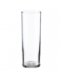 Tradineur - Set de 6 vasos de tubo de cristal, base gruesa, aptos para lavavajillas, agua, bebidas, refrescos, 16,3 x 5,8 cm, 31