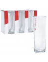 Tradineur - Set de 6 vasos de tubo de cristal, base gruesa, aptos para lavavajillas, agua, bebidas, refrescos, 16,3 x 5,8 cm, 31