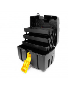 Caja para herramientas de plástico con 3 bandejas, arcón especial para bricolaje con divisiones para guardar o almacenar utensil