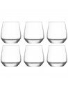 Tradineur - Set de 6 vasos de cristal para whisky, modelo "Lal", base gruesa, resistentes, aptos para lavavajillas, servir bedid