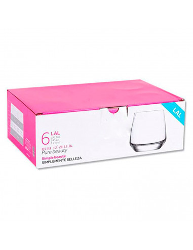 Tradineur - Set de 6 vasos de cristal para whisky, modelo "Lal", base gruesa, resistentes, aptos para lavavajillas, servir bedid