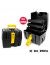 Caja para herramientas de plástico con 3 bandejas, arcón especial para bricolaje con divisiones para guardar o almacenar utensil