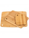 Tradineur - Set de 3 tablas de cortar de bambú, incluyen agujero para colgar, duraderas y resistentes, natural, ecológico, fácil