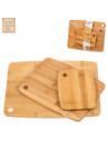 Tradineur - Set de 3 tablas de cortar de bambú, incluyen agujero para colgar, duraderas y resistentes, natural, ecológico, fácil
