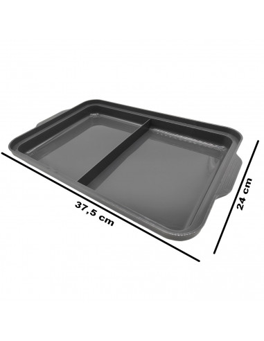 Tradineur - Tabla de cortar de bambú con bandeja inferior de 2 compartimentos, duradera y resistente, natural, ecológico, fácil