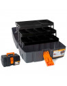 Caja herramientas de plástico con 3 bandejas, arcón especial para bricolaje con divisiones para guardar o almacenar utensilios (