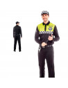 Tradineur - Disfraz de policía para adulto, agente policía local, fibra sintética, incluye camiseta, pantalón, gorra y cinturón,
