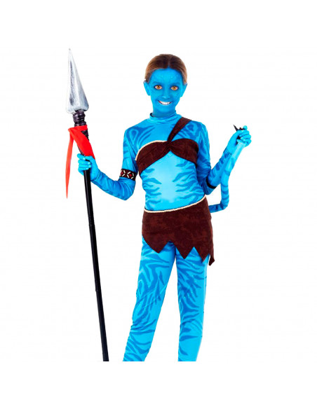 Tradineur - Disfraz de guerrera tribal infantil - Fabricado en fibra sintética - Incluye camiseta, pantalón, top, cinturón, cola Tradineur - Disfraz de guerrera tribal infantil - Fabricado en fibra sintética - Incluye camiseta, pantalón, top, cinturón, cola