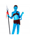 Tradineur - Disfraz de guerrera tribal infantil - Fabricado en fibra sintética - Incluye camiseta, pantalón, top, cinturón, cola