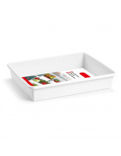 Tradineur - Bandeja de polipropileno, blanca, para hostelería, frigorífico, 4  litros, 34,5 x 26 x 6,5 cm.