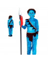 Tradineur - Disfraz de guerrero tribal infantil - Fabricado en fibra sintética - Incluye camiseta, pantalón, cinturón, banda, co