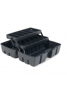 Caja para herramientas de plástico con 2 bandejas de almacenamiento de 14 x 31 x 15 cm .Arcón especial para bricolaje con distin