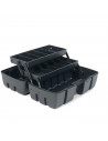 Caja para herramientas de plástico con 2 bandejas de almacenamiento de 14 x 31 x 15 cm .Arcón especial para bricolaje con distin