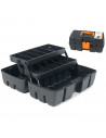 Caja para herramientas de plástico con 2 bandejas de almacenamiento de 14 x 31 x 15 cm .Arcón especial para bricolaje con distin