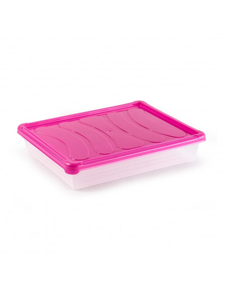 Tradineur - Bandeja rectangular para frigorífico, transparente, con tapa en color aleatorio, capacidad 4 litros, 6,5 x 34 x 27 c Tradineur - Bandeja rectangular para frigorífico, transparente, con tapa en color aleatorio, capacidad 4 litros, 6,5 x 34 x 27 c