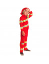 Tradineur - Disfraz de bombero infantil unisex - Fabricado en fibra sintética - Incluye camiseta, pantalón y gorro - Carnaval, H