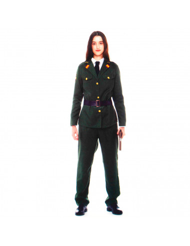 Tradineur - Disfraz de guardia civil para adulto, agente, fibra sintética, incluye chaqueta, pantalón y cinturón, carnaval, Hall