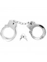 Tradineur - Esposas de plástico, incluyen llaves y botón de seguridad, complemento para disfraces policía, sheriff, carnaval, Ha