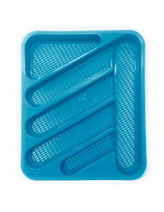 Bandeja cubertero de plástico, de color surtido, de 4 x 36,5 x 29,5 cm, Recipiente para ordenación y almacenamiento de cuberterí
