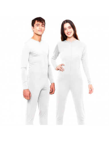 Tradineur - Mono maillot para jóvenes y adultos para carnaval, Halloween, fiestas, celebraciones, color blanco (Talla M)