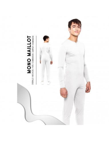 Tradineur - Mono maillot para jóvenes y adultos para carnaval, Halloween, fiestas, celebraciones, color blanco (Talla M)
