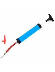 Tradineur - Bombín de aire, inflador manual para balones, pelotas, neumáticos de bicicleta, bomba de inflado, hinchador con tubo