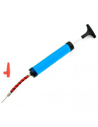 Tradineur - Bombín de aire, inflador manual para balones, pelotas, neumáticos de bicicleta, bomba de inflado, hinchador con tubo
