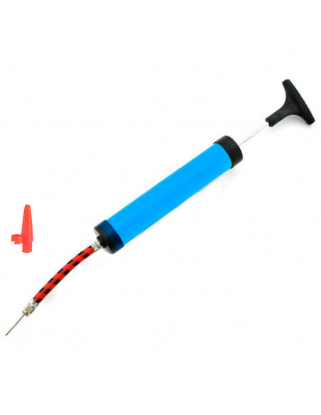 Tradineur - Bombín de aire, inflador manual para balones, pelotas, neumáticos de bicicleta, bomba de inflado, hinchador con tubo