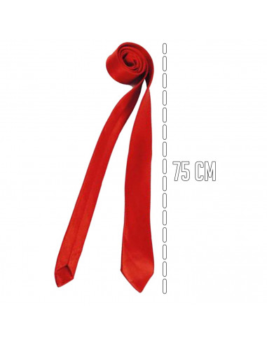 Tradineur - Corbata fina con longitud 75 cm - Fabricado en poliéster - Complemento para disfraces, carnaval, Halloween - Color R
