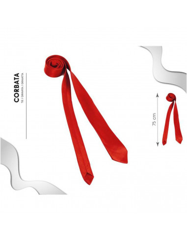 Tradineur - Corbata fina con longitud 75 cm - Fabricado en poliéster - Complemento para disfraces, carnaval, Halloween - Color R