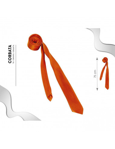 Tradineur - Corbata fina con longitud 75 cm - Fabricado en poliéster - Complemento para disfraces, carnaval, Halloween - Color N