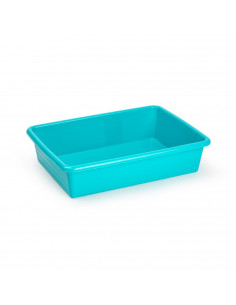 Tradineur - Bandeja rectangular pequeña para frigorífico, color aleatorio, capacidad 1.65  litros, 6 x 26,5 x 19  cm.