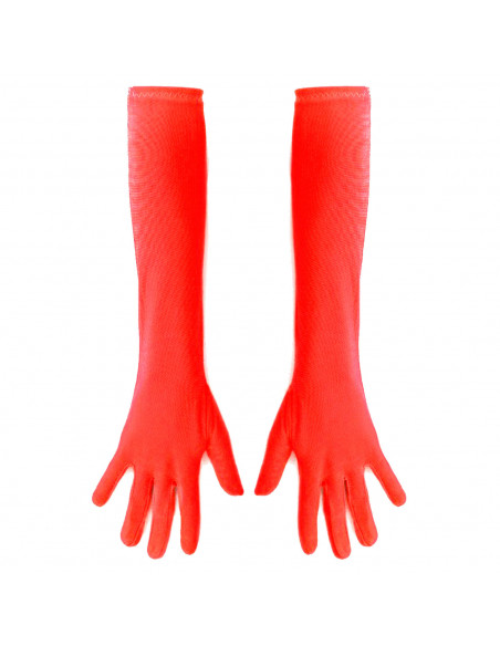 Tradineur - Guantes Largos de 45 cm - Fabricado en poliéster - Talla única para adultos - Ideal para carnaval o Halloween - Colo Tradineur - Guantes Largos de 45 cm - Fabricado en poliéster - Talla única para adultos - Ideal para carnaval o Halloween - Colo