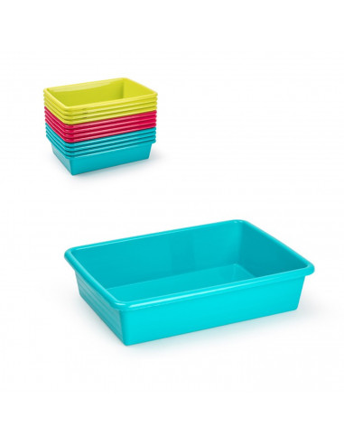 Tradineur - Bandeja rectangular pequeña para frigorífico, color aleatorio, capacidad 1.65  litros, 6 x 26,5 x 19  cm.