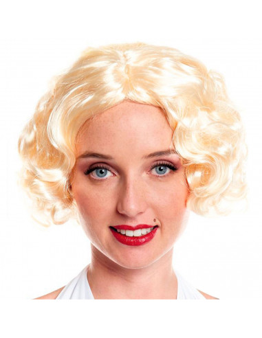 Tradineur - Peluca de Marilyn para mujer, fibra sintética, complemento para disfraz de carnaval, Halloween, cosplay, fiestas (Ad